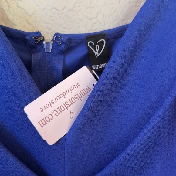 Windsor Ruched Cobalt Blue Mini Dress - Picture 7 of 7